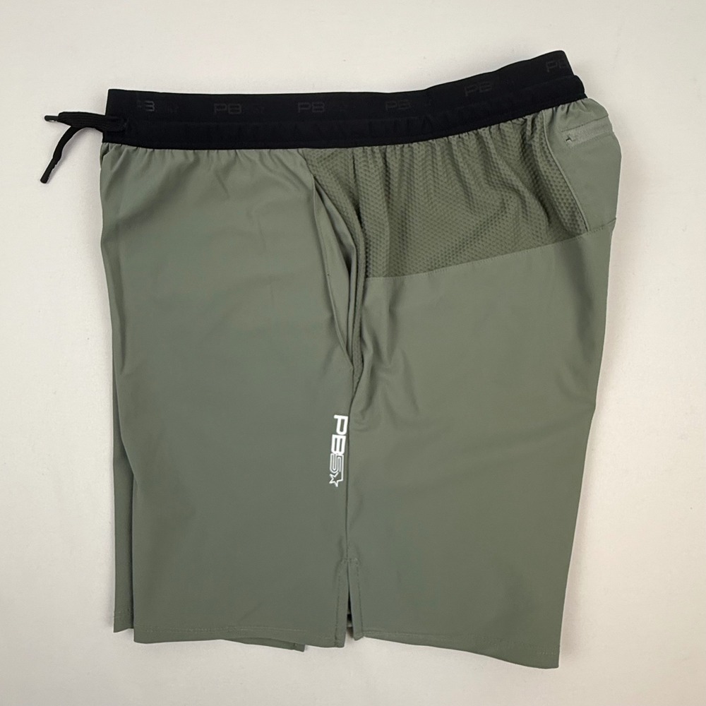 PB5Star Mens Olive Green 2-in-1 Athletic Training Shorts Size Large Pickleball - Picture 5 of 9